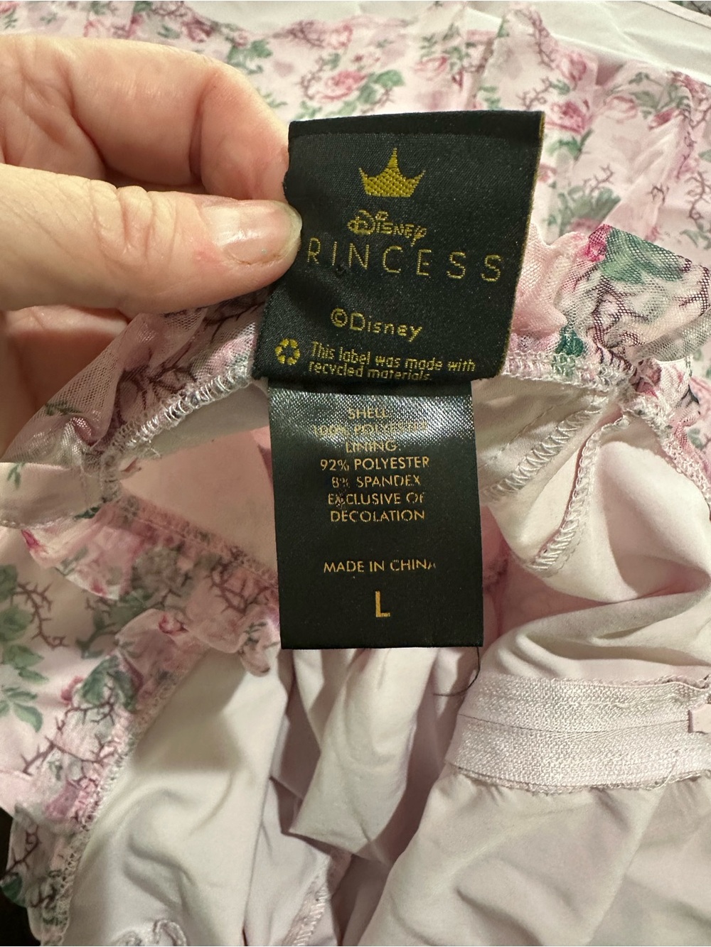 Disney Her Universe Light Pink Floral Ruffled Dress sleeping Beauty Sz l - Picture 4 of 11